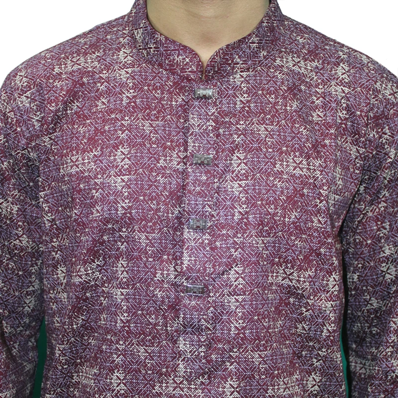 Men’s Premium all over cotton Panjabi (Marron) - Image 4