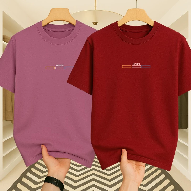 Premium Drop Shoulder(Rough+Maroon)