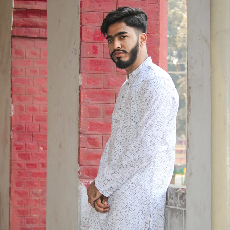 Men’s Premium white all over cotton Panjabi