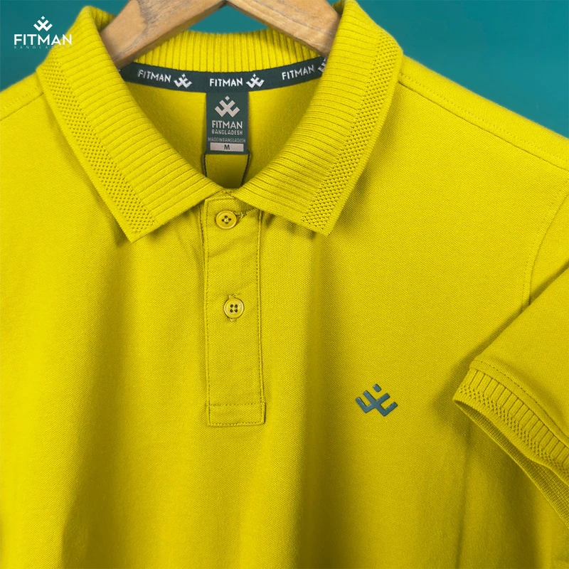 Premium Jacquard Polo (Golden Mustard)