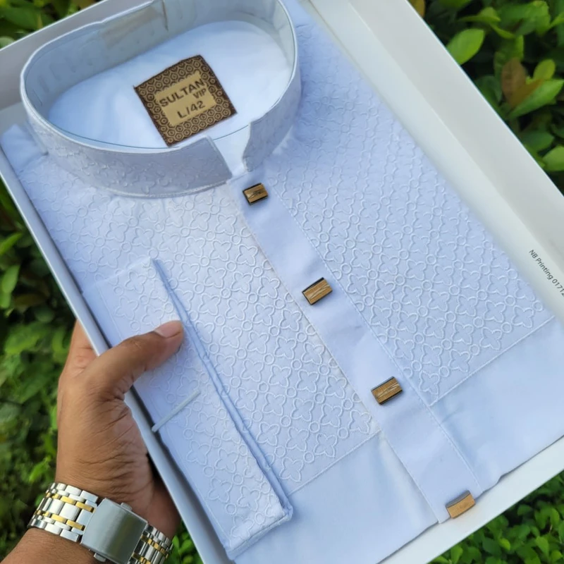 Embroidery Panjabi - White