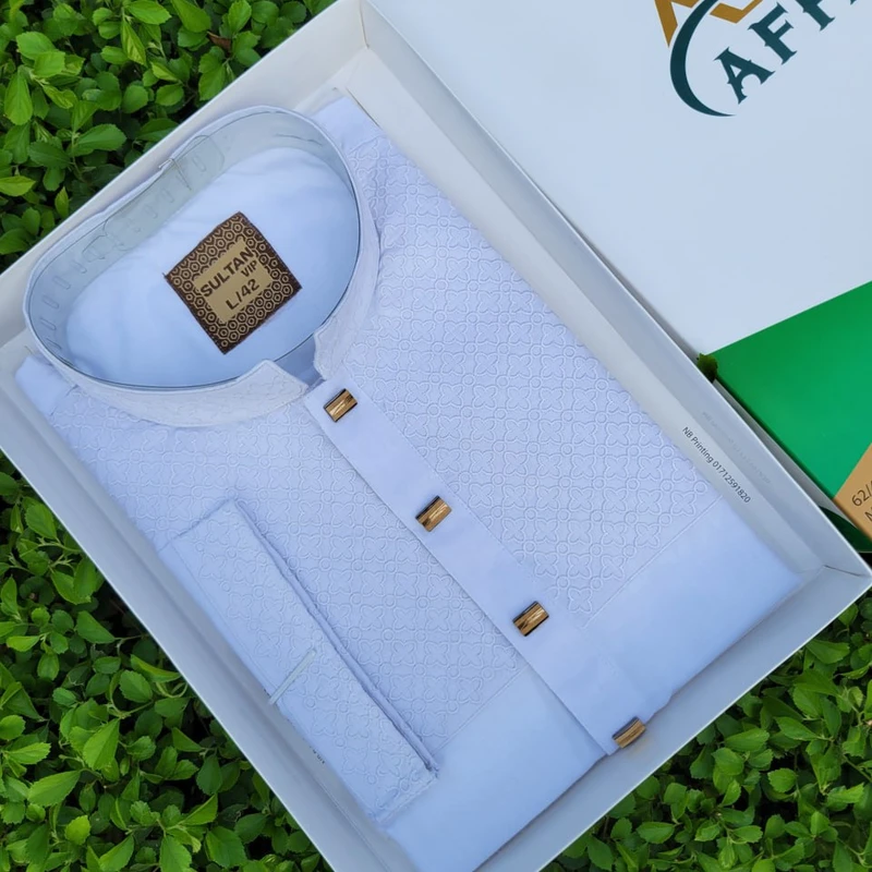 Embroidery Panjabi - White