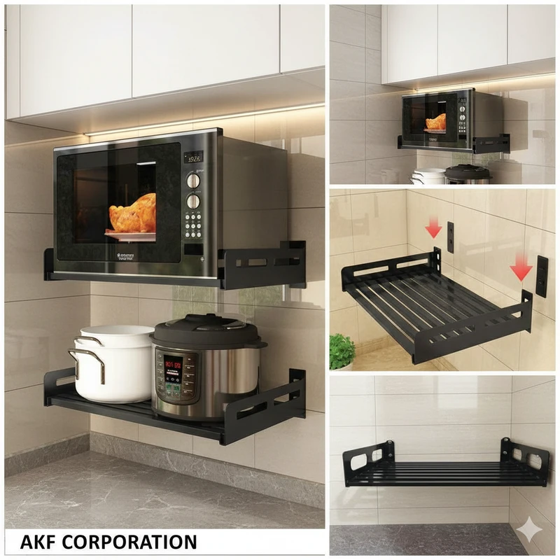 Wall Hanging Oven Rack – Durable Metal Kitchen Storage, Space-Saving Wall Organizer for Cookware & Utensils