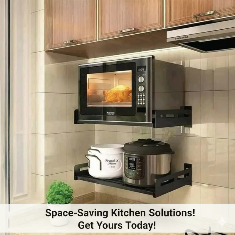 Wall Hanging Oven Rack – Durable Metal Kitchen Storage, Space-Saving Wall Organizer for Cookware & Utensils