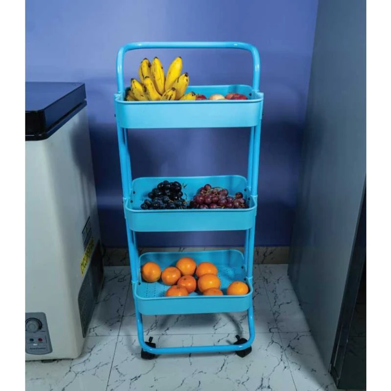 3-Layer Multipurpose Trolley Rack – Space-Saving Kitchen & Home Organizer