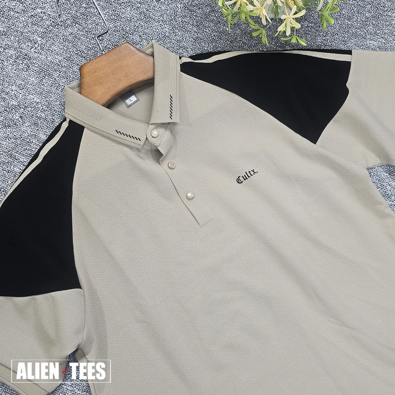 1R92 Cosmic Latte With Eerie Black Contrasto Polo Shirt