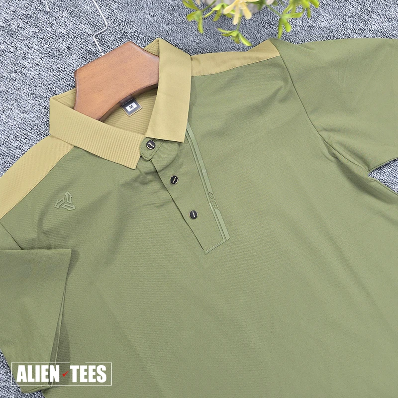 1R74 Sage Green with Primrose Steelblanc Polo Shirt