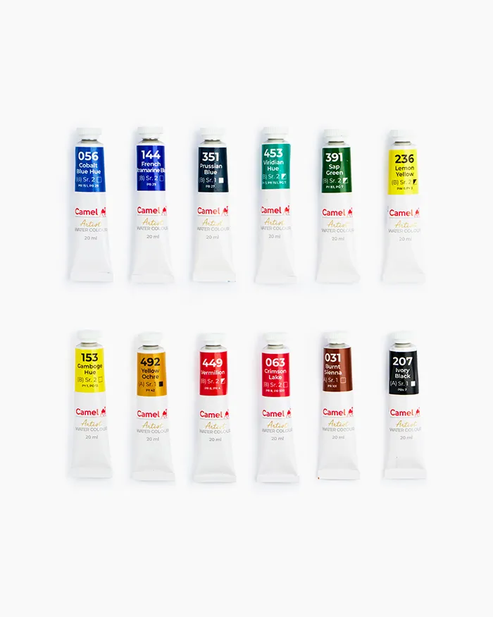 Camel Artist Water Colour Tubes (20ml) - 12 Shades