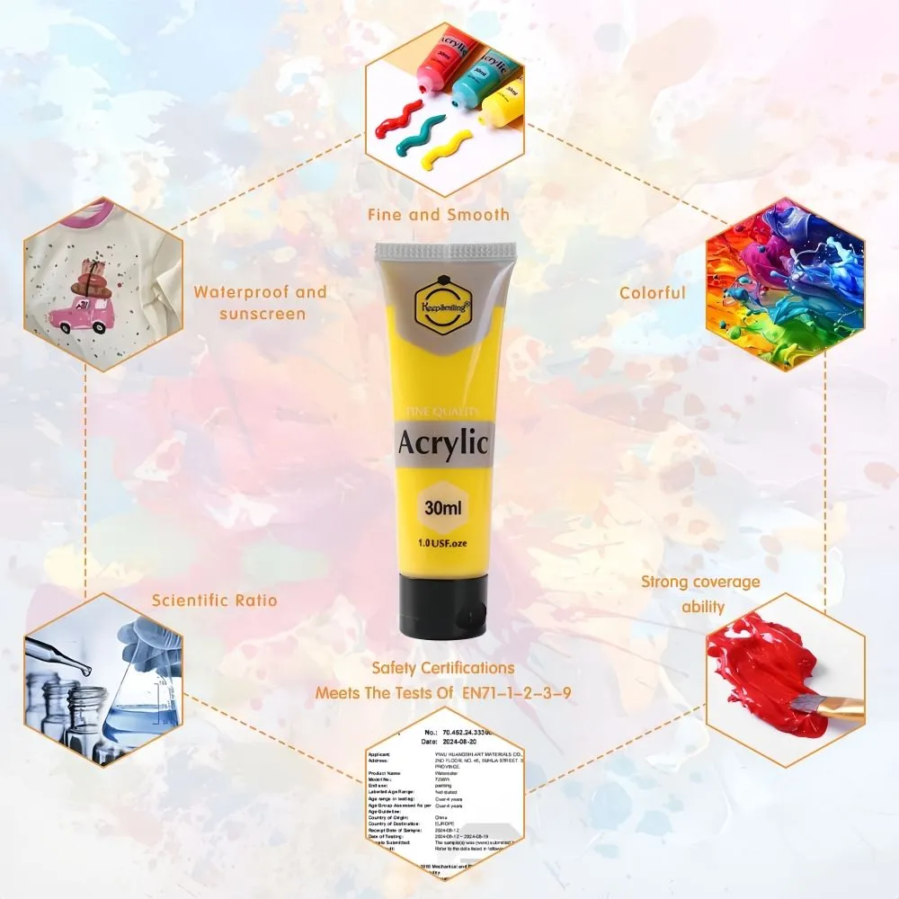 Keep Smiling Acrylic Paint Set (30ml) - 12 Colors