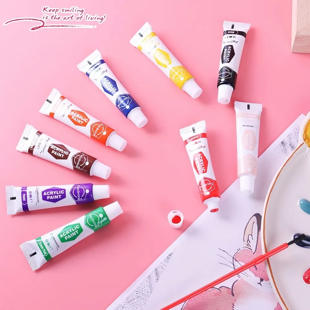 Keep Smiling Acrylic Paint Set (12ml) - 12 Colors