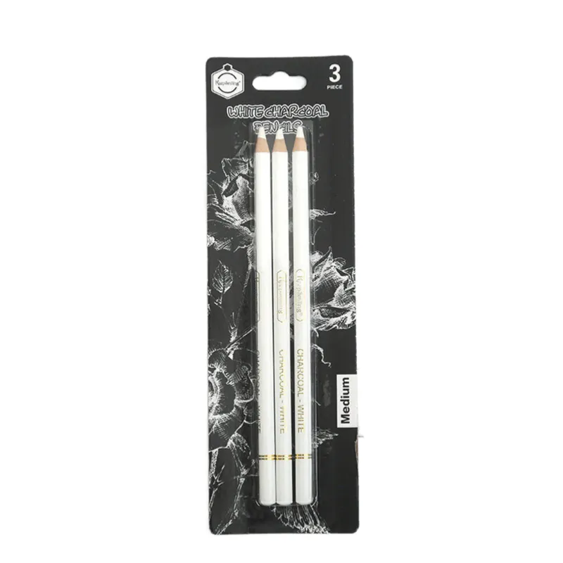 Keep Smiling White Charcoal Pencil 3 Piece