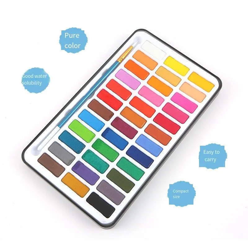 Keep Smiling Watercolors Cake Paint Set 36 Colors