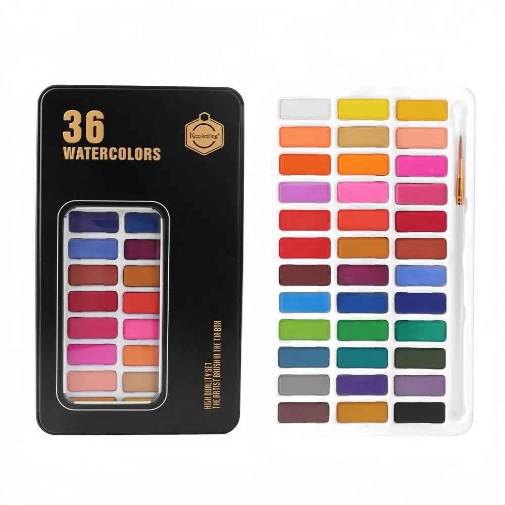 Keep Smiling Watercolors Cake Paint Set 36 Colors