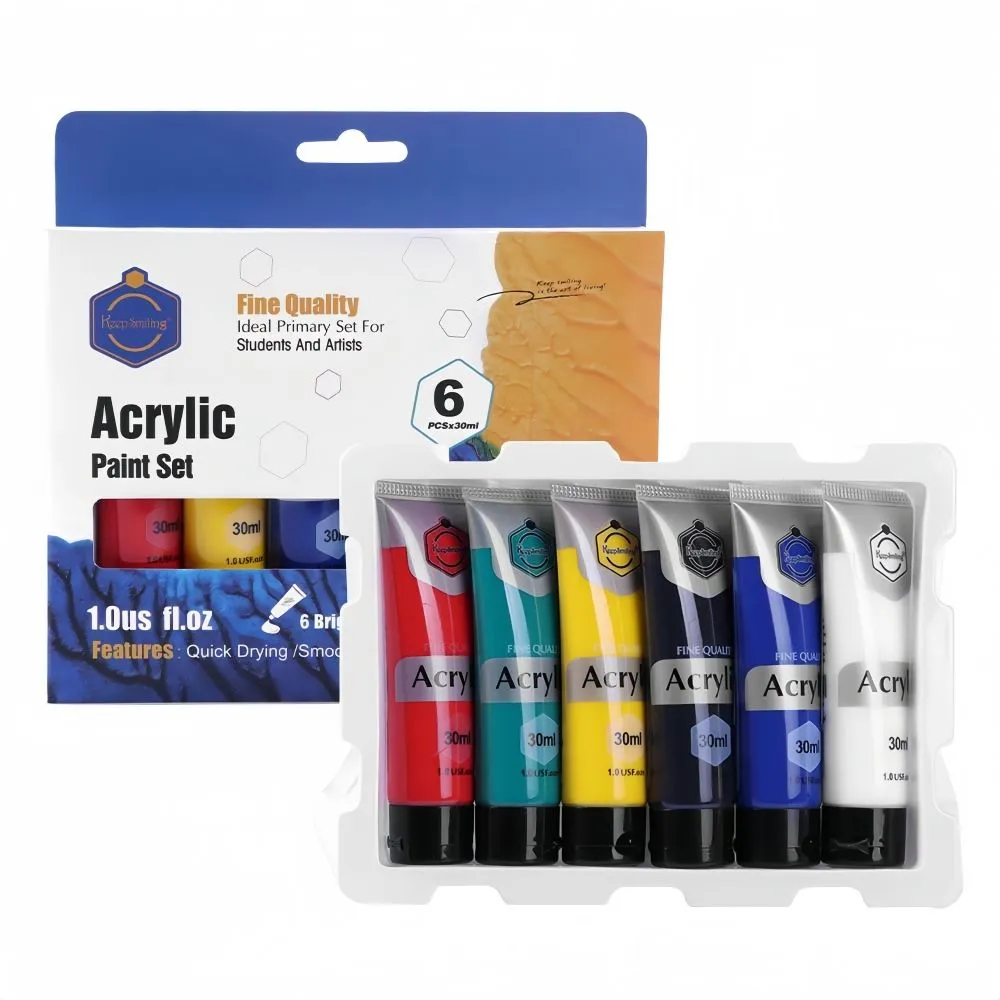 Keep Smiling Acrylic Paint Set (30ml) - 6 Colors