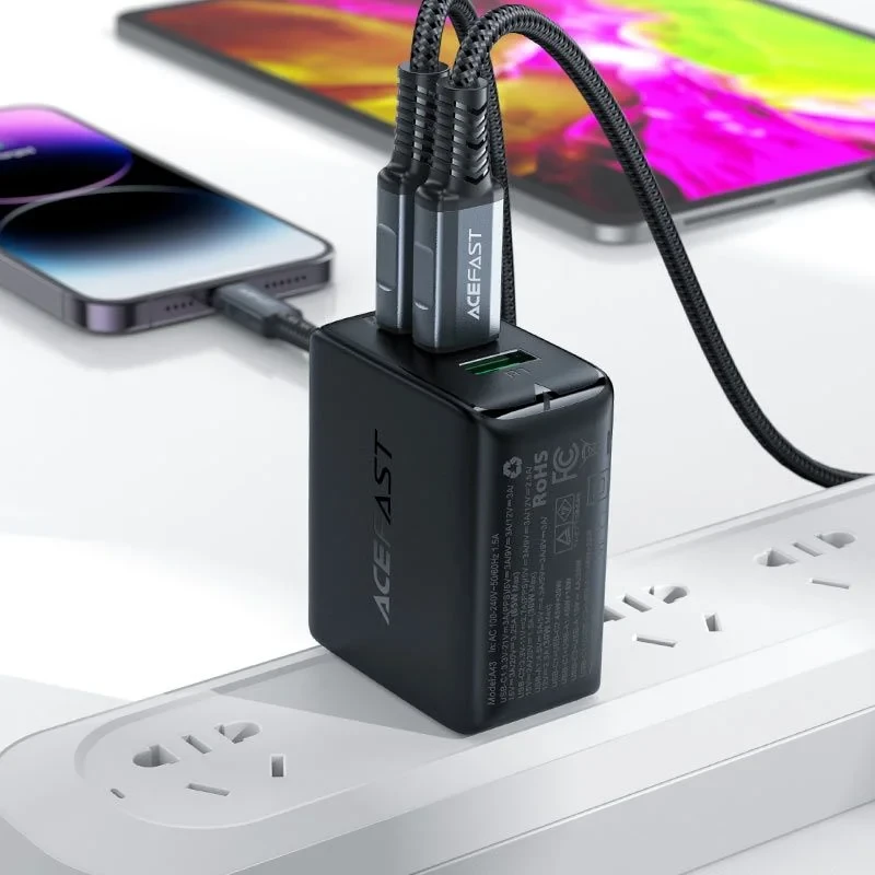 Acefast A43 PD65W GaN (2xUSB-C + USB-A) US - Image 3