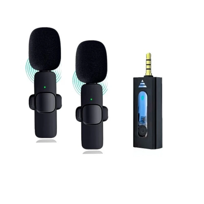 K35 Dual Mic Wireless Microphone For Smartphone, DSLR, Laptop, MacBook