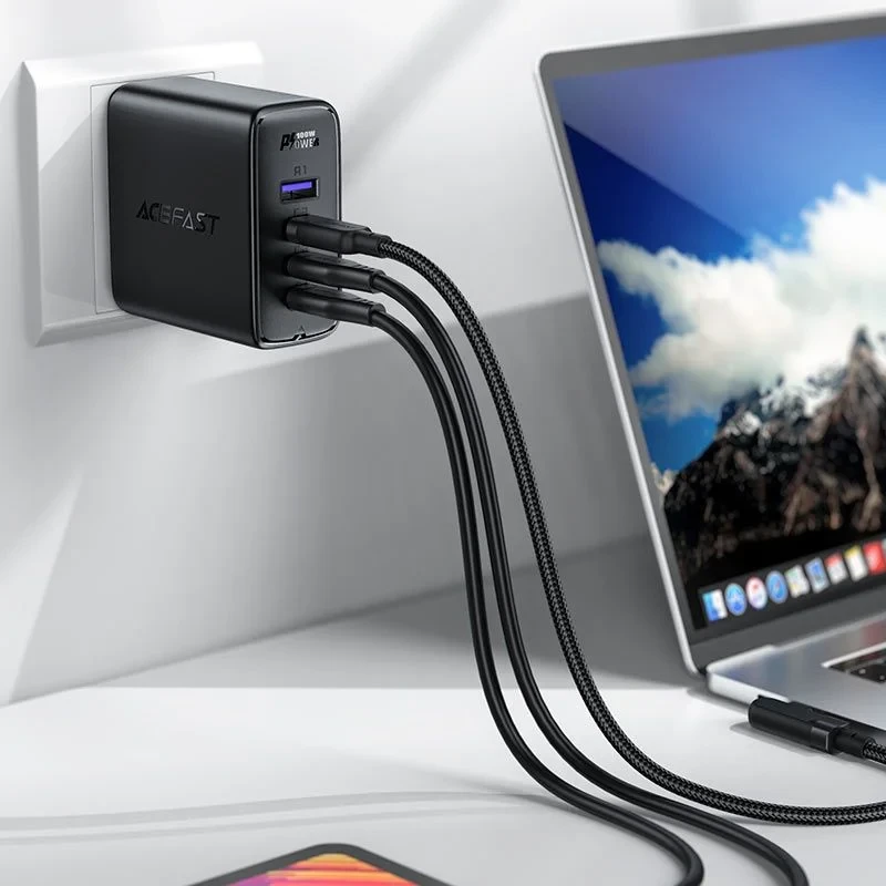Acefast A39 PD100W GaN (3xUSB-C + USB-A) US (With Cable) - Image 4