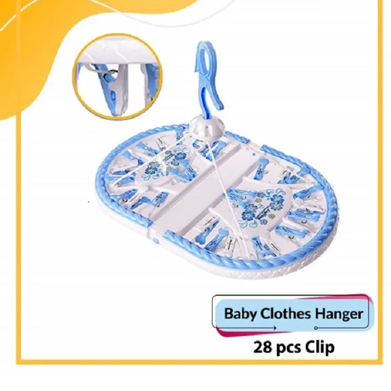 Folding Cloth Clip Hanger 28pcs clip