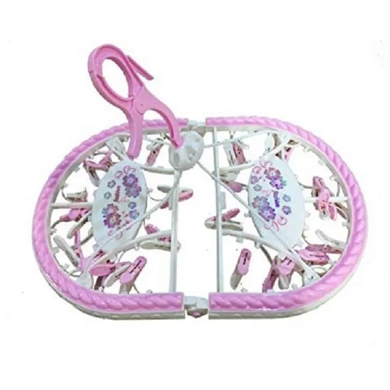 Folding Cloth Clip Hanger 28pcs clip