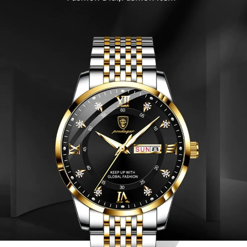 POEDAGAR 836 Men Watch Fashion Luxury Stainless Stain Business Quartz Watches - Image 6