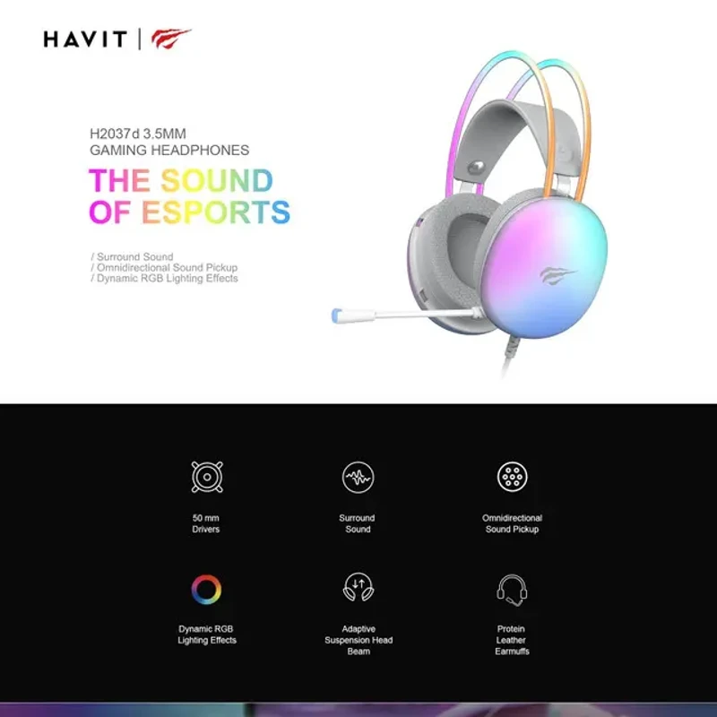 HAVIT H2037D GAMENOTE Gaming Headset – কিলার সাউন্ড, কুল ডিজাইন! 🎮 | Noise-Isolating Headphone with Adjustable Mic