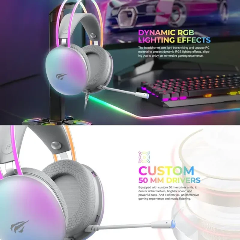 HAVIT H2037D GAMENOTE Gaming Headset – কিলার সাউন্ড, কুল ডিজাইন! 🎮 | Noise-Isolating Headphone with Adjustable Mic - Image 4