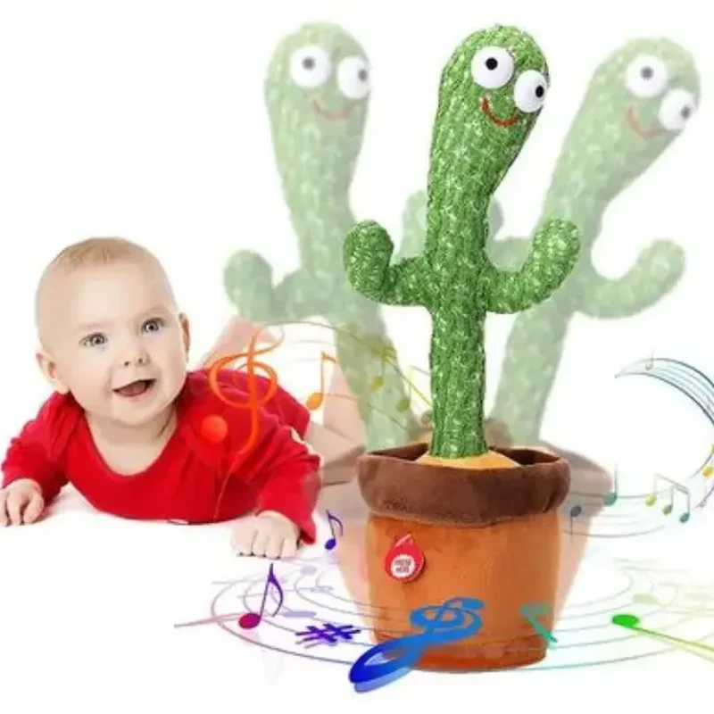 Dancing Cactus Toy – নাচে, গায়, হাসায়! 120টি গান + রেকর্ডিং ফিচার | Swing & Light Musical Fun Toy - Image 3
