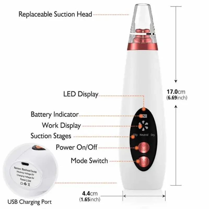 6 in 1 Multi-function Blackhead Remover Tools | Electric Derma suction Machine - Image 4