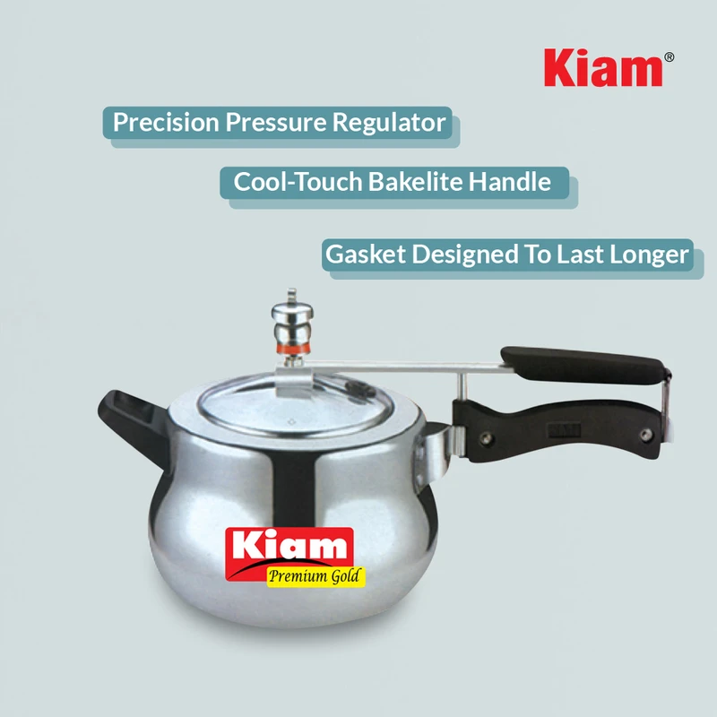 Kiam Premium Gold Pressure Cooker – Durable Aluminum, Safety Lid Lock | কিয়াম প্রিমিয়াম গোল্ড প্রেশার কুকার – উন্নতমানের অ্যালুমিনিয়াম, নিরাপদ লিড লক - Image 7