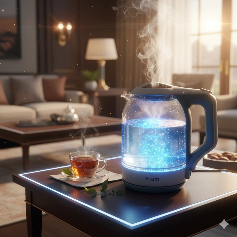 Kiam BL-002 1.8L Glass Electric Kettle – প্রিমিয়াম লুকিং LED লাইট ও অটোমেটিক সুইস ওভারহিট প্রোটেকশন ফিচারসহ - Image 6
