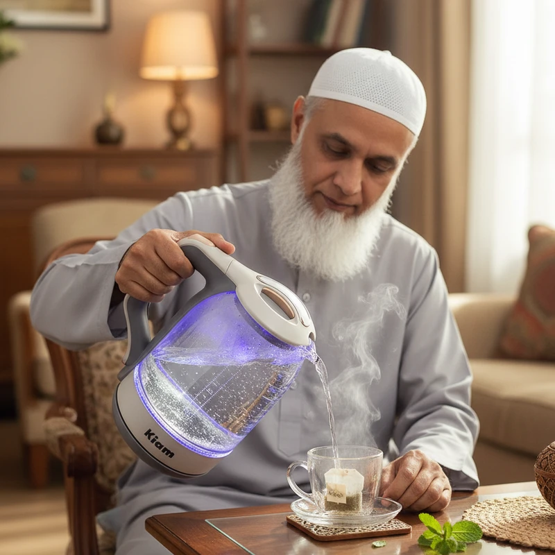 Kiam BL-002 1.8L Glass Electric Kettle – প্রিমিয়াম লুকিং LED লাইট ও অটোমেটিক সুইস ওভারহিট প্রোটেকশন ফিচারসহ - Image 7
