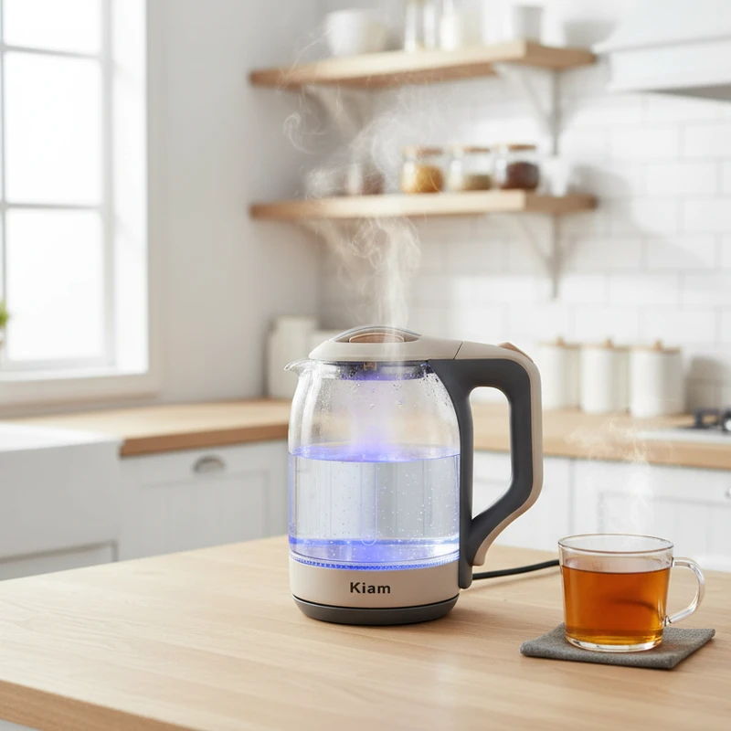 Kiam BL-002 1.8L Glass Electric Kettle – প্রিমিয়াম লুকিং LED লাইট ও অটোমেটিক সুইস ওভারহিট প্রোটেকশন ফিচারসহ - Image 8