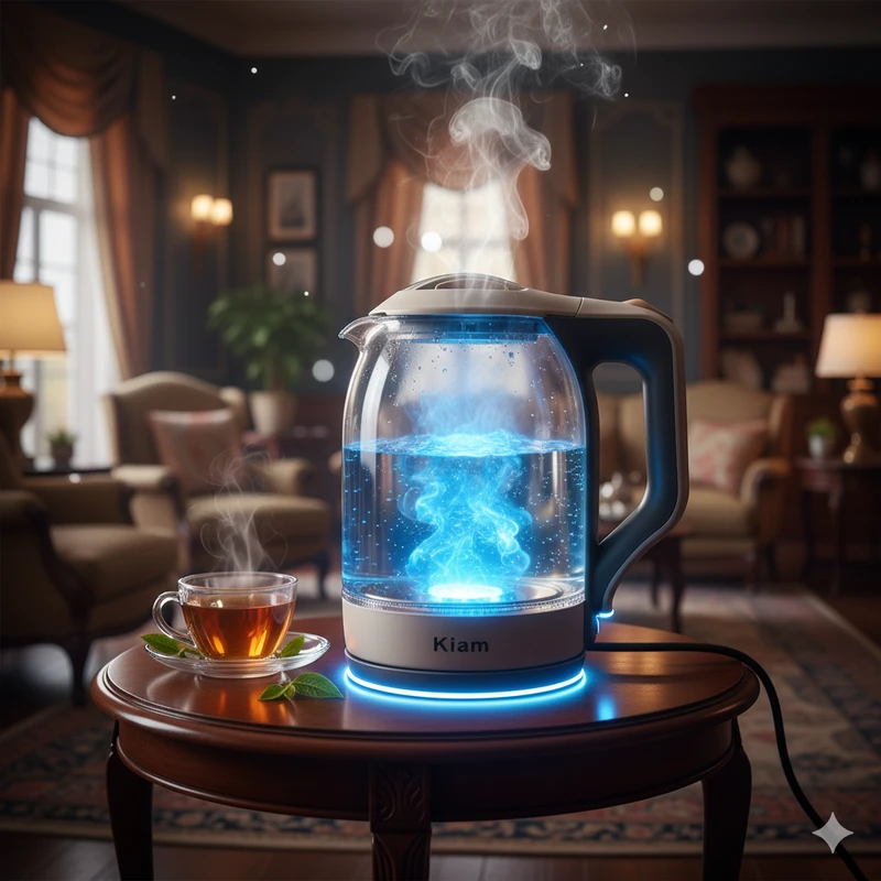 Kiam BL-002 1.8L Glass Electric Kettle – প্রিমিয়াম লুকিং LED লাইট ও অটোমেটিক সুইস ওভারহিট প্রোটেকশন ফিচারসহ - Image 9