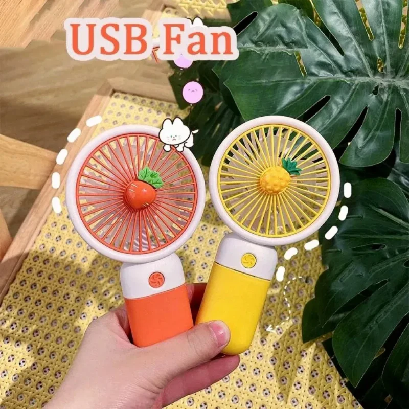 Cute Fruit Mini Hand Fan With Phone Holder, Summer Outdoor Cooler, USB Rechargeable Portable Handheld Fan for Student Pocket