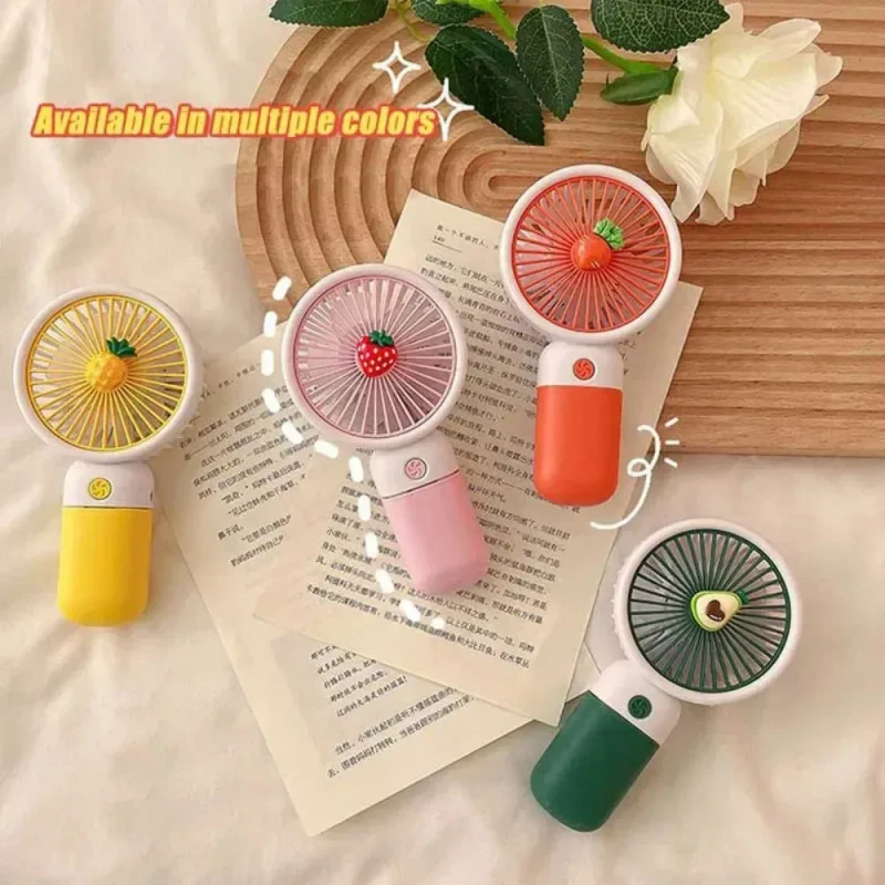 Cute Fruit Mini Hand Fan With Phone Holder, Summer Outdoor Cooler, USB Rechargeable Portable Handheld Fan for Student Pocket - Image 5