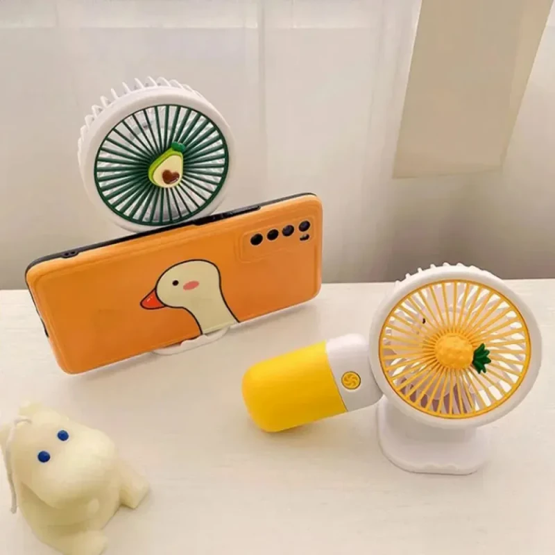 Cute Fruit Mini Hand Fan With Phone Holder, Summer Outdoor Cooler, USB Rechargeable Portable Handheld Fan for Student Pocket - Image 7