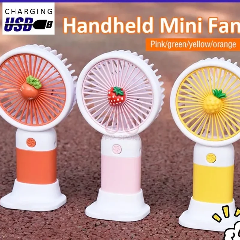 Cute Fruit Mini Hand Fan With Phone Holder, Summer Outdoor Cooler, USB Rechargeable Portable Handheld Fan for Student Pocket - Image 8