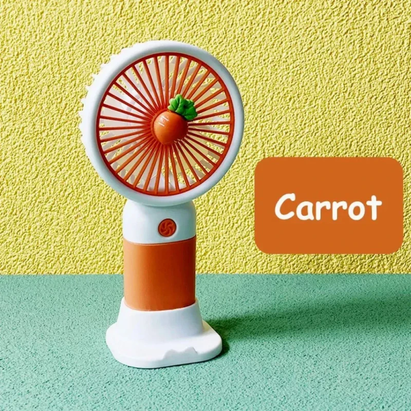 Cute Fruit Mini Hand Fan With Phone Holder, Summer Outdoor Cooler, USB Rechargeable Portable Handheld Fan for Student Pocket - Image 9