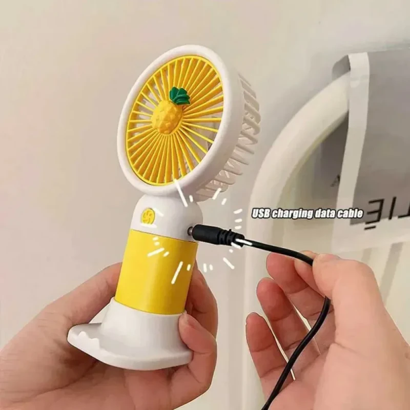 Cute Fruit Mini Hand Fan With Phone Holder, Summer Outdoor Cooler, USB Rechargeable Portable Handheld Fan for Student Pocket - Image 10
