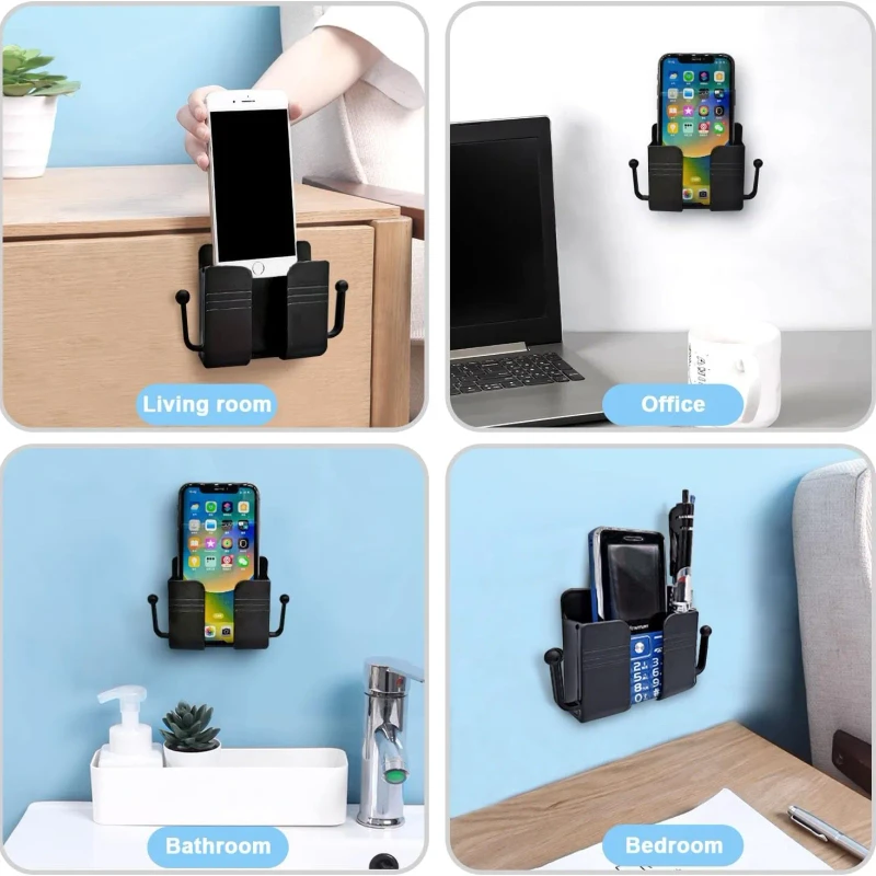 Wall Mounted Mobile Holder – চার্জিংয়ের সময় আর ফোন ফ্লোরে না! | Cable Hook + Storage + Charging Stand in One - Image 4