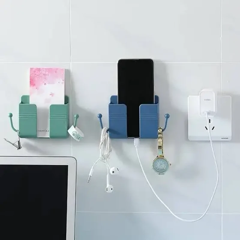 Wall Mounted Mobile Holder – চার্জিংয়ের সময় আর ফোন ফ্লোরে না! | Cable Hook + Storage + Charging Stand in One - Image 5