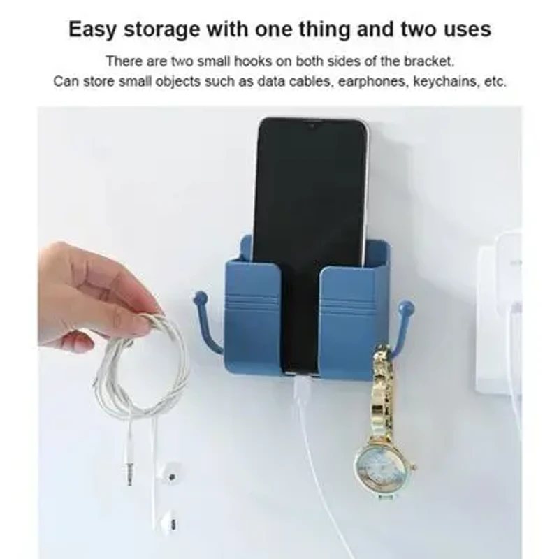 Wall Mounted Mobile Holder – চার্জিংয়ের সময় আর ফোন ফ্লোরে না! | Cable Hook + Storage + Charging Stand in One - Image 7