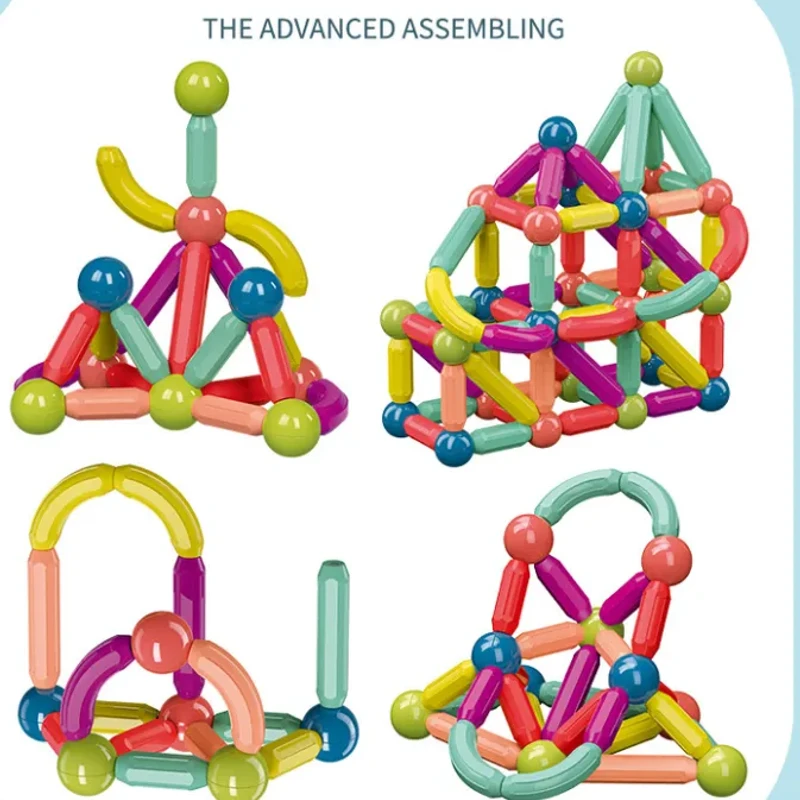 Magnetic Building Blocks Set – শিশুদের শেখা আর খেলায় হবে একসাথে! | 16-64 পিস ম্যাগনেটিক স্টিক্স কনস্ট্রাকশন টয় - Image 3
