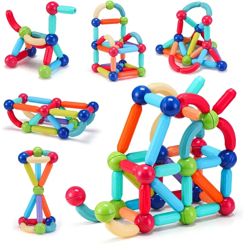 Magnetic Building Blocks Set – শিশুদের শেখা আর খেলায় হবে একসাথে! | 16-64 পিস ম্যাগনেটিক স্টিক্স কনস্ট্রাকশন টয় - Image 7