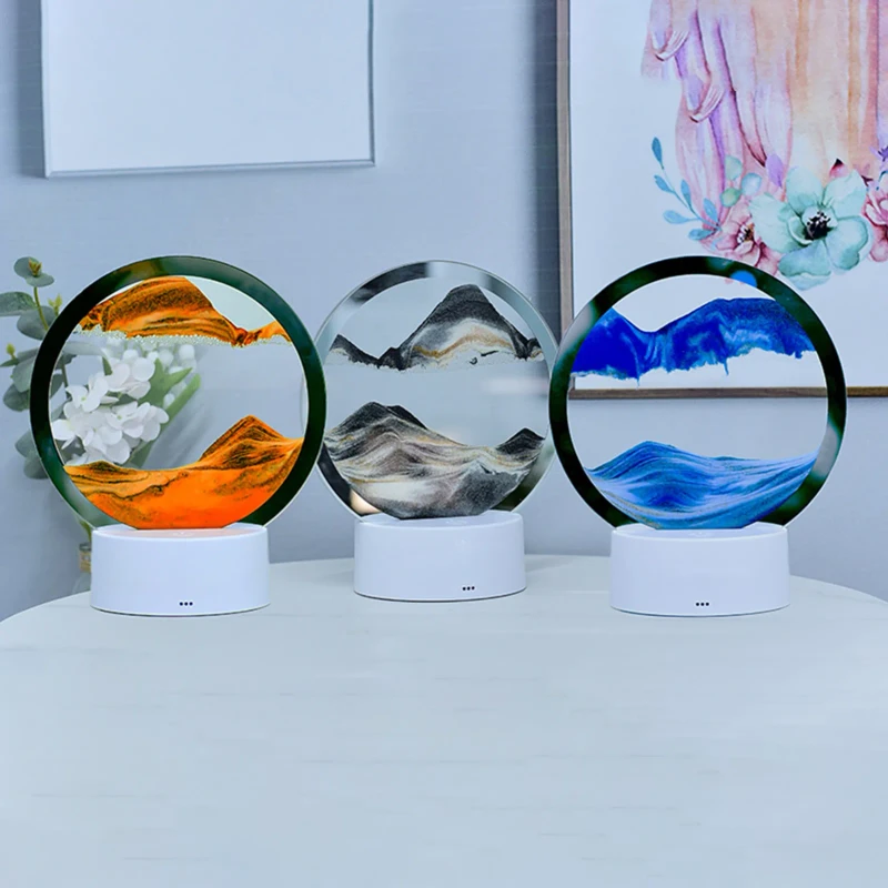৩৬০° ঘূর্ণায়মান LED Hour Glass Lamp - Image 3