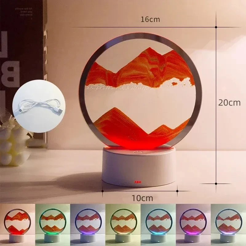 ৩৬০° ঘূর্ণায়মান LED Hour Glass Lamp - Image 6