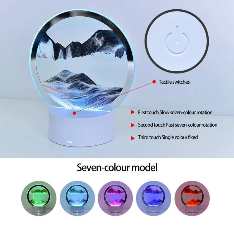 ৩৬০° ঘূর্ণায়মান LED Hour Glass Lamp - Image 11