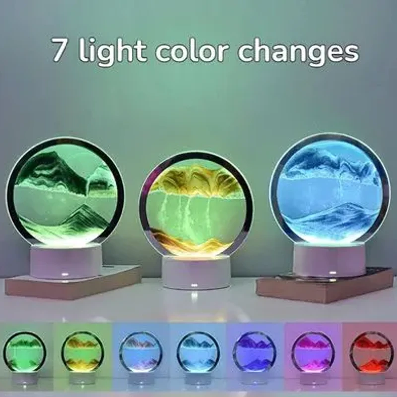 ৩৬০° ঘূর্ণায়মান LED Hour Glass Lamp