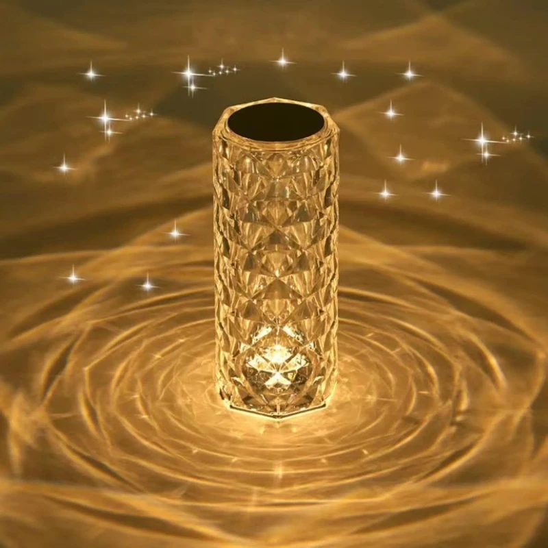 Rose Diamond RGB Lamp – ১৬ রঙের LED নাইট ল্যাম্প | টাচ + রিমোট | রিচার্জেবল ক্রিস্টাল আলো