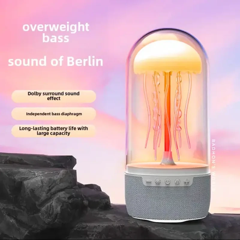 Jellyfish Lamp with Bluetooth Speaker – 7 Color Mood Night Light | Dancing Aquarium Lamp | Rechargeable Desk Decor